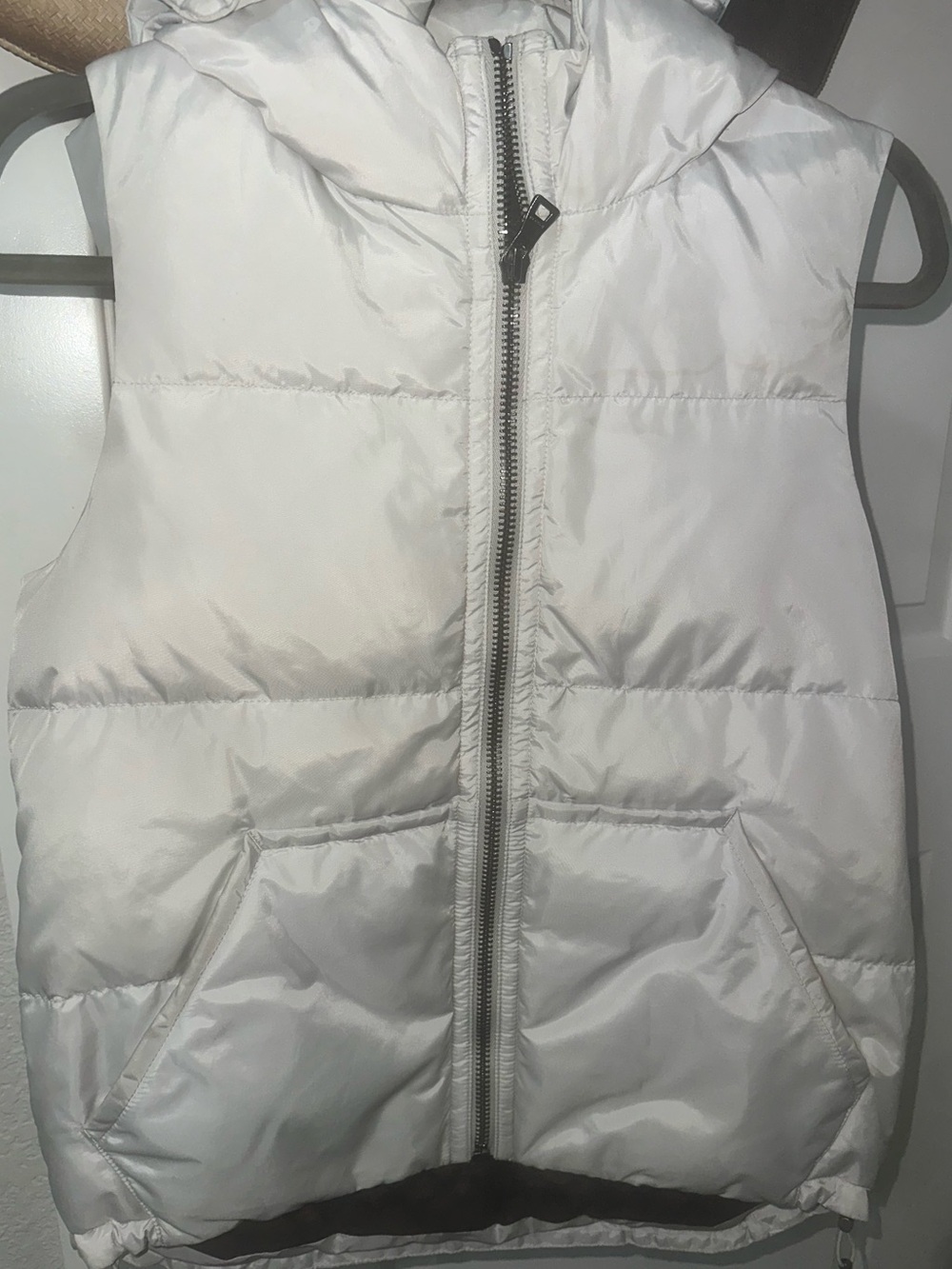 Coach Women’s White Quilted Puffer Vest with Hood